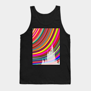 Rainbow Abstract Magic Castle Silhouette Tank Top